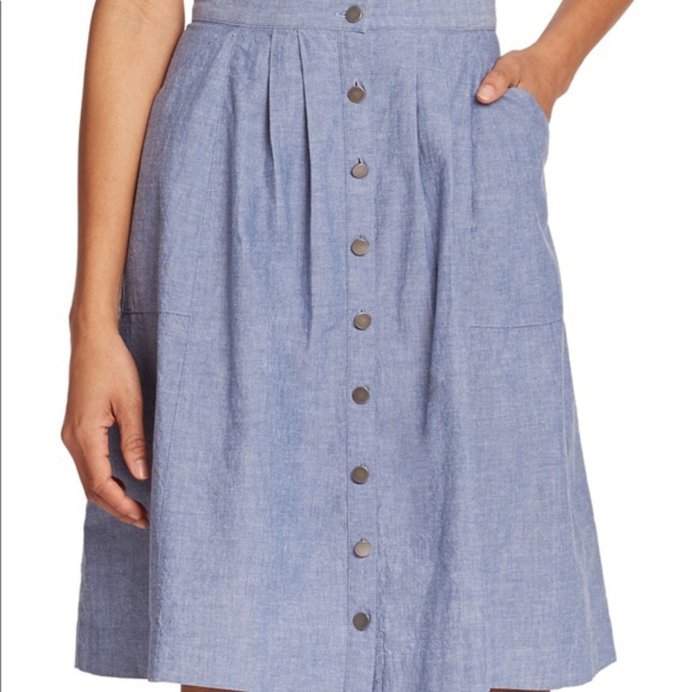 Joie Chambray Button Down Aline Skirt